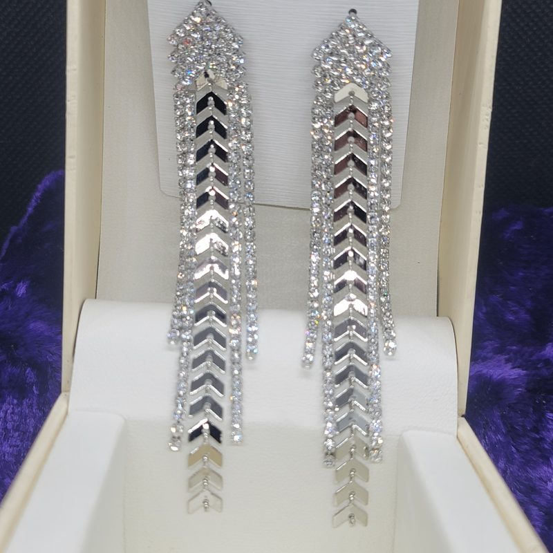 Silver and Gold Crystal Delicate Earrings