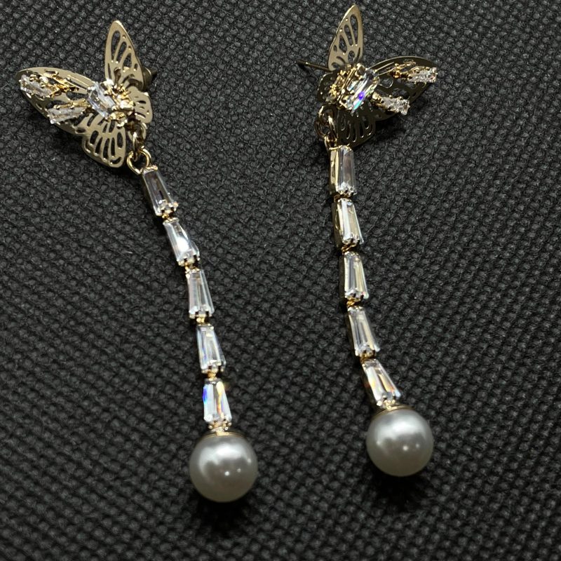 Butterfly Tassel Earrings (Gold)