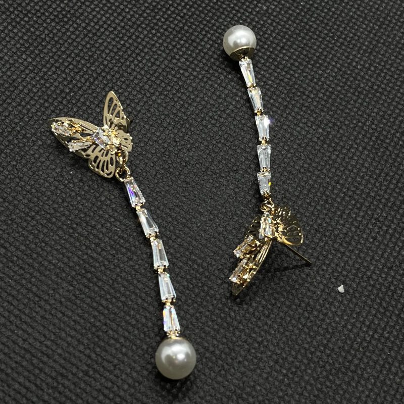 Butterfly Tassel Earrings (Gold) - Image 3