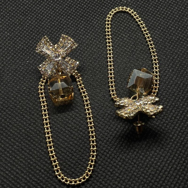 Cross Tassel Drop Earrings - Image 2