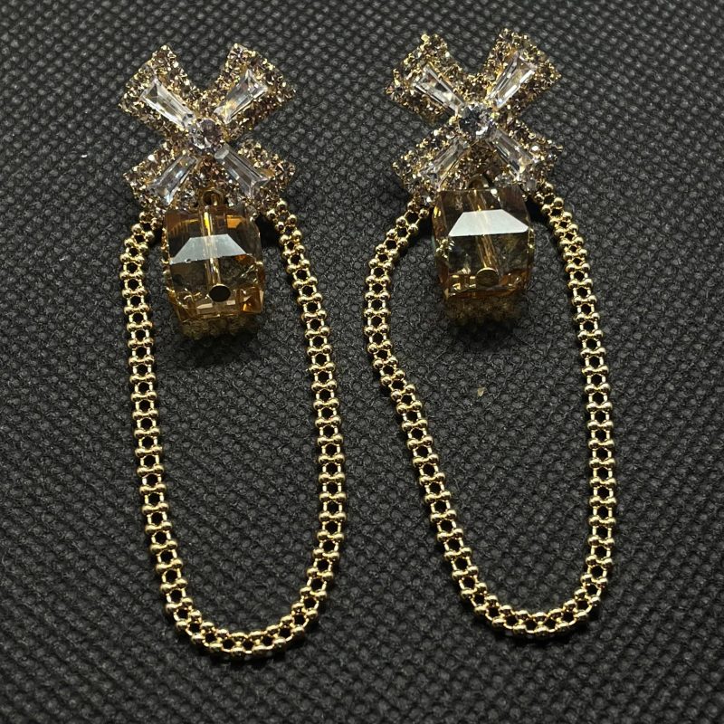 Cross Tassel Drop Earrings
