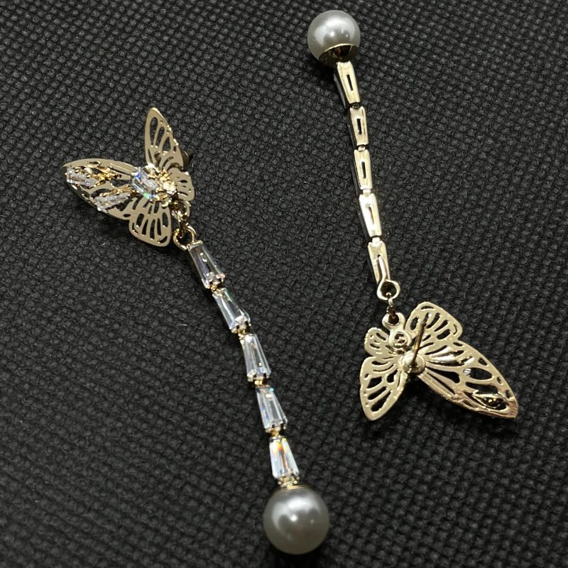 Butterfly Tassel Earrings (Gold) - Image 2