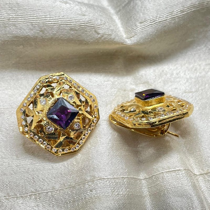 Gem Square Earrings - Image 2