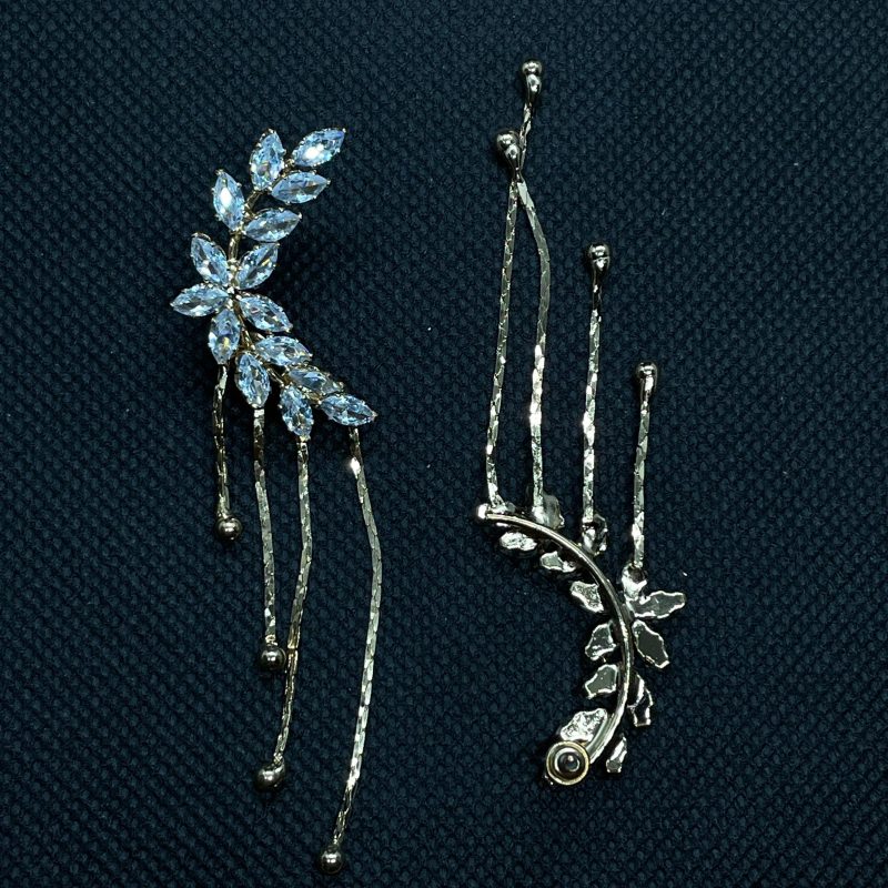 Golden Ear Cuff Tassel Earrings - Image 3