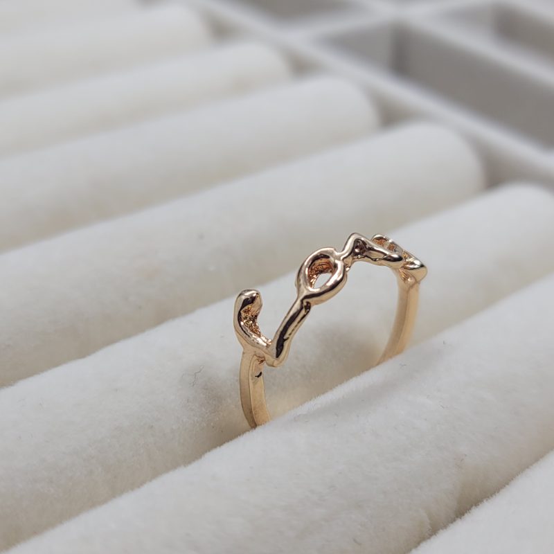 Sterling Gold Love Ring