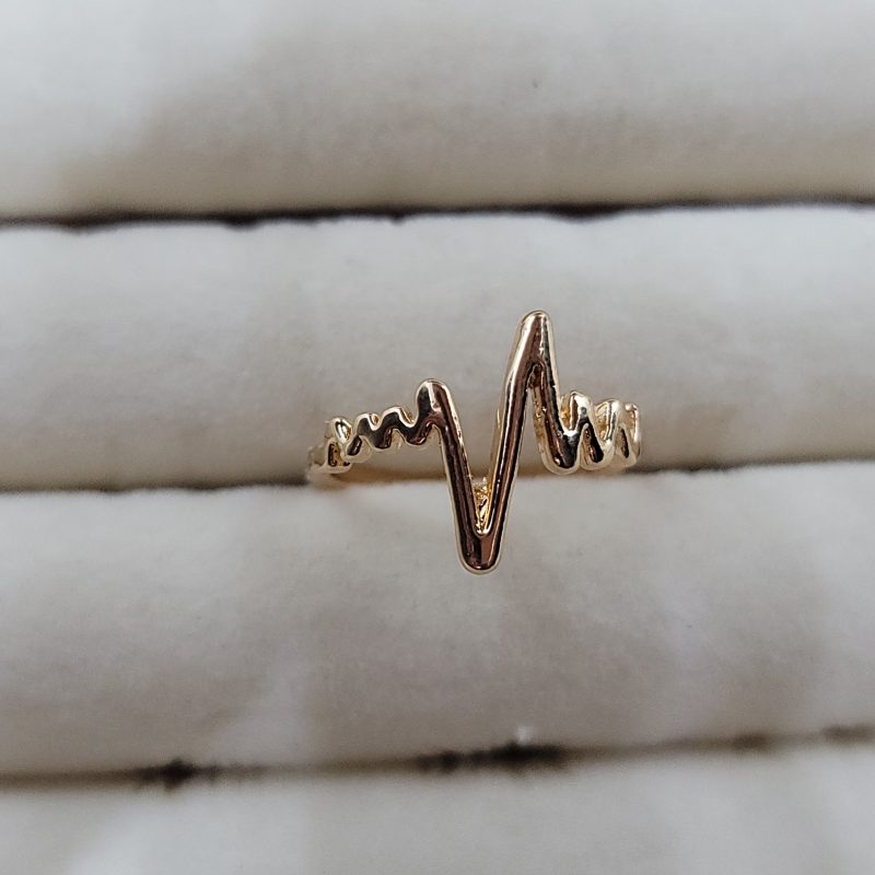 Vintage Gold Lifeline Ring - Image 3