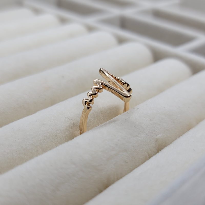 Vintage Gold Lifeline Ring - Image 2