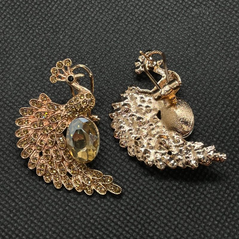 Champagne Peacock Earrings - Image 2